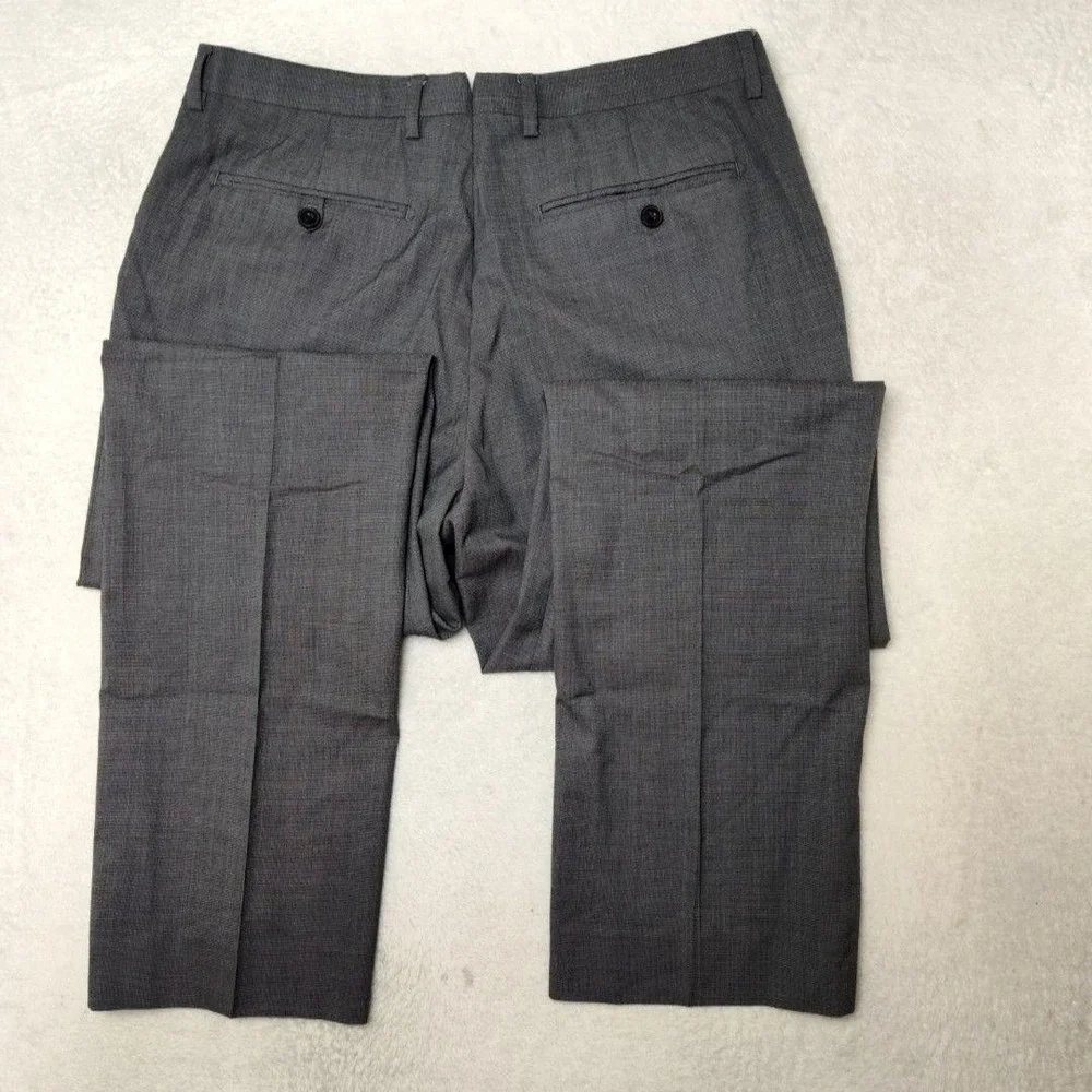 Banana Republic Pants Mens 32x32 Gray Flat Marzotto Wool Tweed Dress Slacks Suit